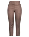 Peserico Woman Pants Cocoa Size 8 Linen In Brown