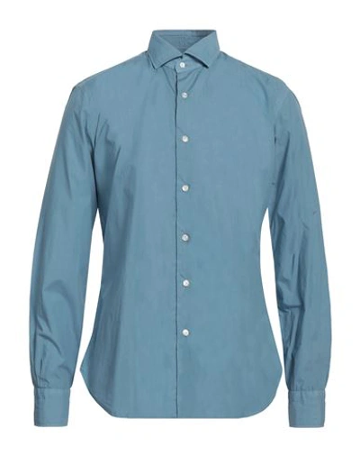 Barba Napoli Man Shirt Light Blue Size 17 Cotton