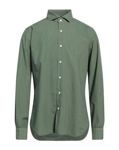 Barba Napoli Man Shirt Green Size 17 Cotton