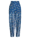 Emporio Armani Woman Pants Bright Blue Size 10 Silk In Blue