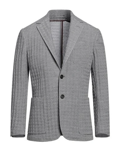 Canali Man Suit Jacket Grey Size 40 Wool