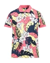 Moschino Man Polo Shirt Coral Size L Cotton, Elastane In Red