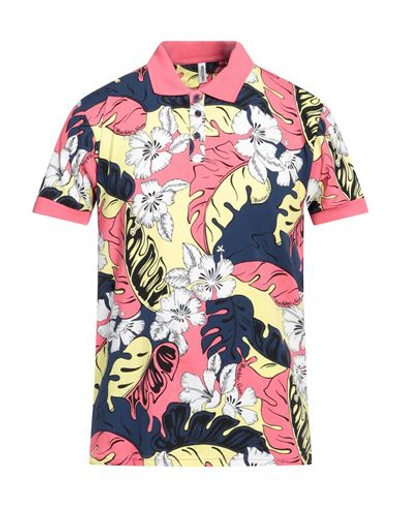 Moschino Man Polo Shirt Coral Size M Cotton, Elastane In Red