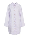 ERIKA CAVALLINI ERIKA CAVALLINI WOMAN MINI DRESS LILAC SIZE 8 LINEN