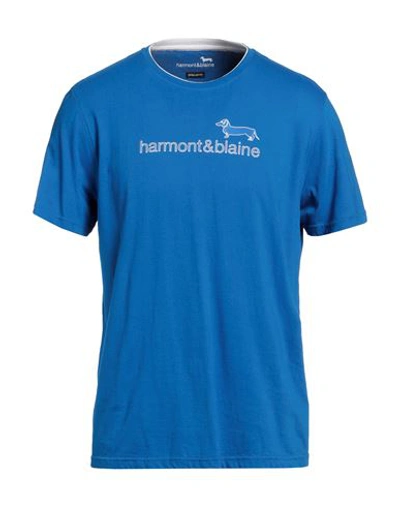 Harmont & Blaine Man T-shirt Bright Blue Size L Cotton