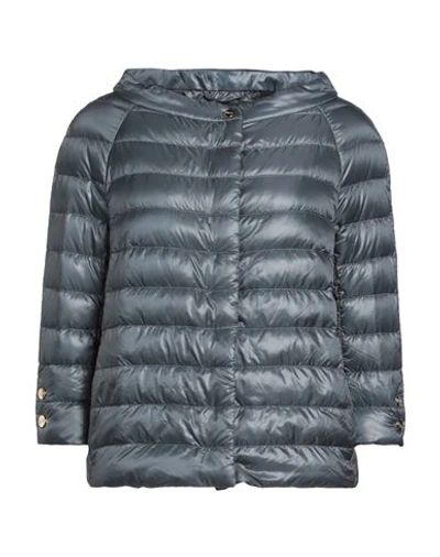 Herno Woman Down Jacket Grey Size 8 Polyamide, Cotton, Acetate