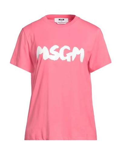 Msgm Woman T-shirt Pink Size L Cotton