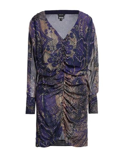 Just Cavalli Woman Short Dress Purple Size 10 Viscose