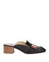 THOM BROWNE THOM BROWNE WOMAN MULES & CLOGS BLACK SIZE 8 SOFT LEATHER