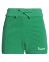 Disclaimer Woman Shorts & Bermuda Shorts Green Size M Cotton