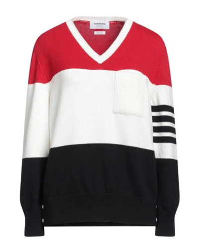 Thom Browne Woman Sweater Red Size 10 Cotton