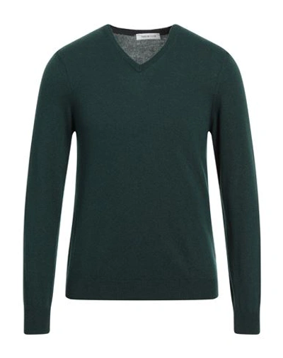 Tailor Club Man Sweater Dark Green Size 38 Virgin Wool, Viscose, Polyamide, Cashmere