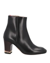 THOM BROWNE THOM BROWNE WOMAN ANKLE BOOTS BLACK SIZE 8 SOFT LEATHER