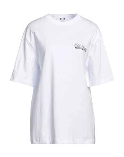 Msgm Woman T-shirt White Size L Cotton