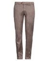 Tela Genova Man Pants Khaki Size 35 Cotton In Brown
