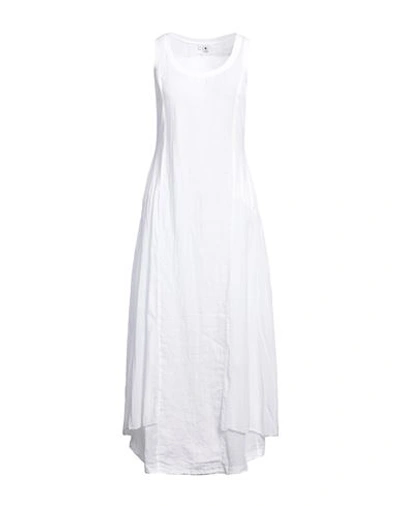 European Culture Woman Maxi Dress White Size M Cotton, Linen, Elastane