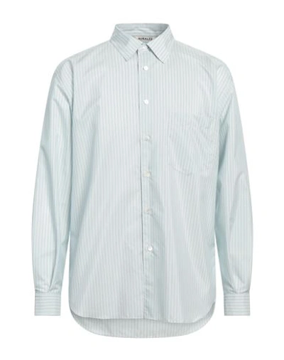 Auralee Man Shirt Sky Blue Size 2 Cotton, Polyester