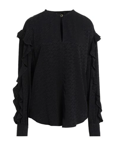 Pinko Woman Top Black Size 6 Acetate, Silk In Black