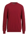 +39 Masq Man Sweater Burgundy Size 46 Wool In Red