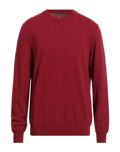 +39 Masq Man Sweater Burgundy Size 46 Wool In Red