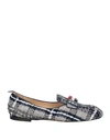 THOM BROWNE THOM BROWNE WOMAN LOAFERS NAVY BLUE SIZE 7 LEATHER