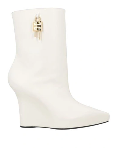 Givenchy Woman Ankle Boots Off White Size 9 Calfskin