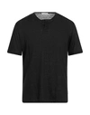 Paolo Pecora Man T-shirt Black Size L Linen
