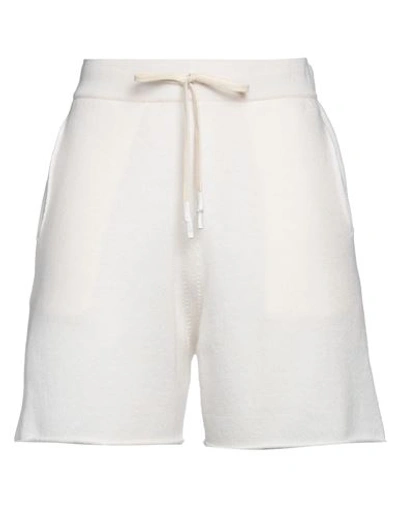 Alpha Studio Woman Shorts & Bermuda Shorts Ivory Size S Virgin Wool In White