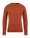 Markup Man Sweater Rust Size S Acrylic, Wool In Red