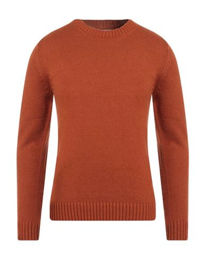 Markup Man Sweater Rust Size S Acrylic, Wool In Red
