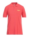 Moschino Man Polo Shirt Coral Size Xxl Cotton In Red