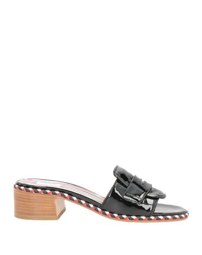 Thom Browne Woman Sandals Black Size 9 Soft Leather