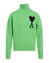 Ami Alexandre Mattiussi Man Turtleneck Acid Green Size S Virgin Wool