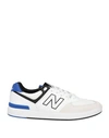 NEW BALANCE NEW BALANCE MAN SNEAKERS WHITE SIZE 8.5 SOFT LEATHER, TEXTILE FIBERS