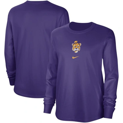 Nike Lsu  Women's College Crew-neck Long-sleeve T-shirt In Purple