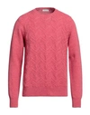 Aion Man Sweater Coral Size 44 Virgin Wool In Red