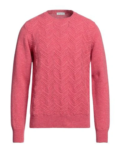 Aion Man Sweater Coral Size 44 Virgin Wool In Red