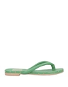 Agl Attilio Giusti Leombruni Agl Woman Toe Strap Sandals Green Size 10 Textile Fibers