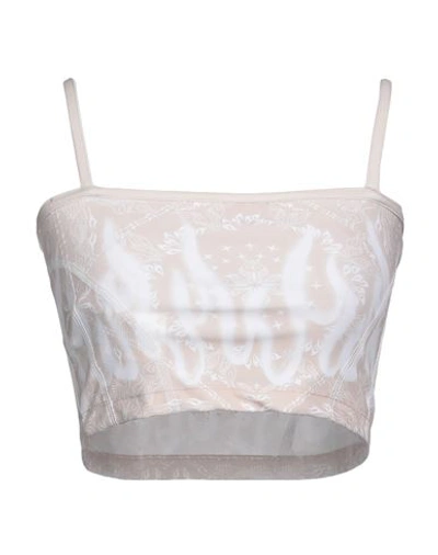 Vision Of Super Pailsey Pattern Crop Top In Beige