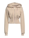 Hinnominate Woman Sweatshirt Beige Size Xs Cotton, Elastane