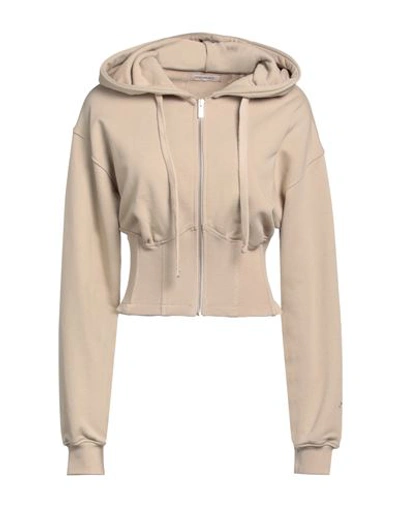 Hinnominate Woman Sweatshirt Beige Size Xs Cotton, Elastane In Beige
