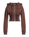 Hinnominate Woman Sweatshirt Cocoa Size Xs Cotton, Elastane In Brown