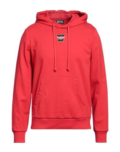 Diesel Man Sweatshirt Red Size 3xl Cotton, Polyester, Elastane