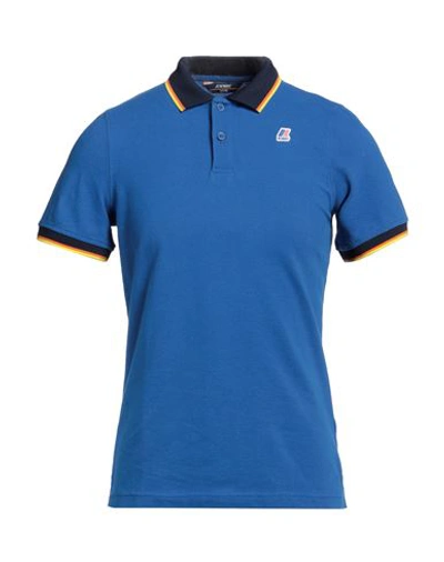 K-way Man Polo Shirt Light Blue Size S Cotton, Elastane In Blue