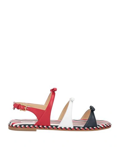 Thom Browne Woman Sandals Red Size 9 Soft Leather