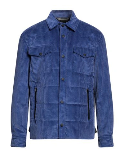 Canali Man Jacket Blue Size 40 Cotton