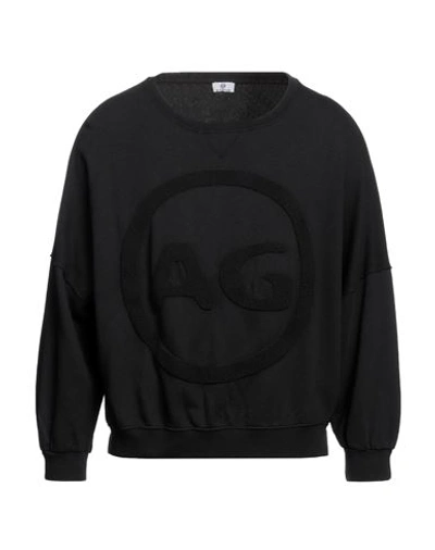 Ag Jeans Man Sweatshirt Black Size M Cotton, Polyester