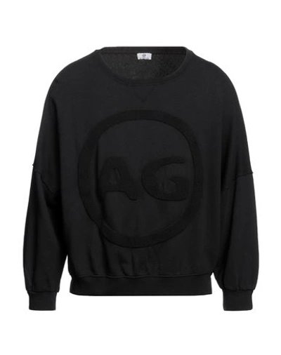 Ag Jeans Man Sweatshirt Black Size Xs Cotton, Polyester