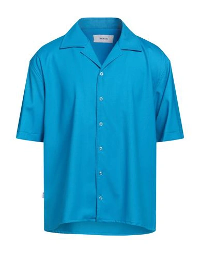 Bonsai Man Shirt Azure Size L Cotton In Blue