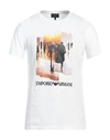 Emporio Armani Man T-shirt White Size Xl Cotton, Polyester